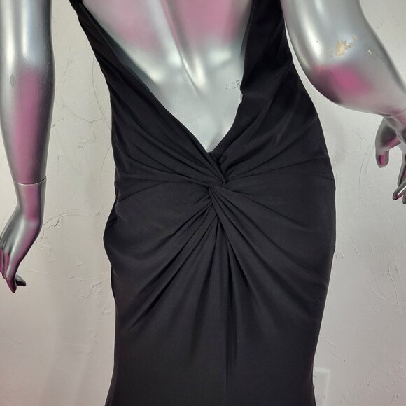 NWT~$298~FAVIANA~SZ 10~BLACK STRETCH JERSEY RUCHED PROM EVENING GOWN DRESS - Picture 11 of 16